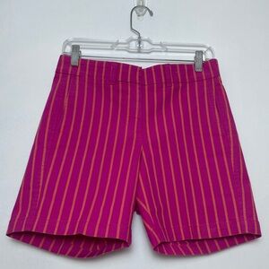 J. Crew stretch Chino women's hot pink & Orange striped Women's mid rise shorts